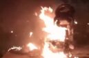 Hasil tangkap layar video kebakaran sejumlah motor yang beredar di sejumlah WAG.