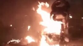 Hasil tangkap layar video kebakaran sejumlah motor yang beredar di sejumlah WAG.