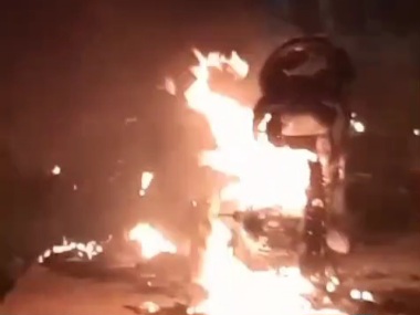 Hasil tangkap layar video kebakaran sejumlah motor yang beredar di sejumlah WAG.